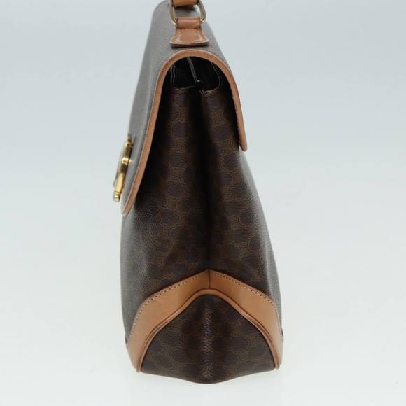 CELINE Macadam Canvas Hand Bag PVC Leather Brown Gold Auth yk14215 - Picture 3 of 16